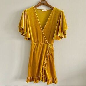 Jack by BB Dakota Velour Fit & Flare Wrap Dress Size S/M